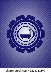 bathtub icon with jean texture