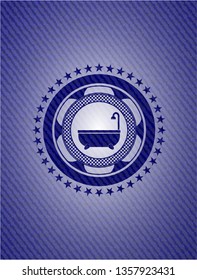 bathtub icon with jean texture