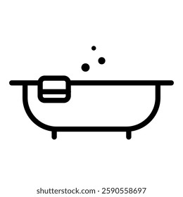 Bathtub icon in line style with editable stroke. Jacuzzi icon in line style with editable stroke