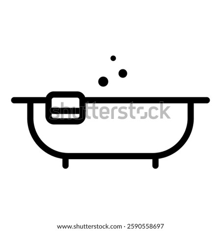 Bathtub icon in line style with editable stroke. Jacuzzi icon in line style with editable stroke