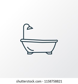 Bathtub icon line symbol. Premium quality isolated bathroom element in trendy style.