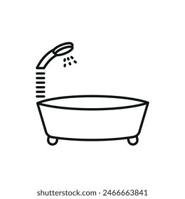 Bathtub icon line vector design templates simple and modern