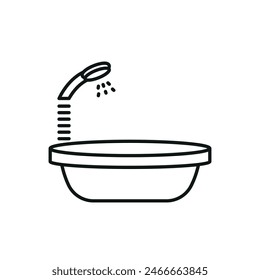 Bathtub icon line vector design templates simple and modern