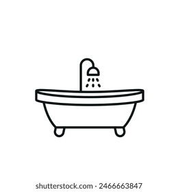 Bathtub icon line vector design templates simple and modern