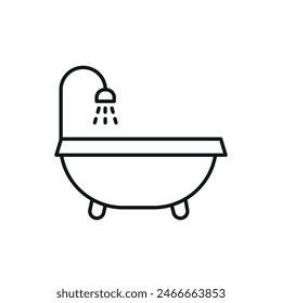 Bathtub icon line vector design templates simple and modern