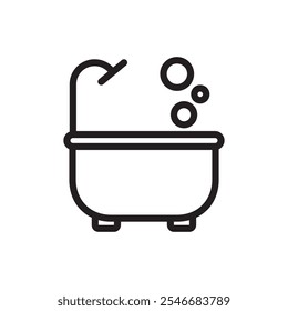 bathtub icon line vector design illustration template in trendy style