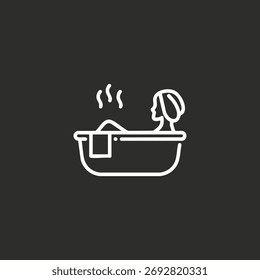Bathtub icon logo flat vector design