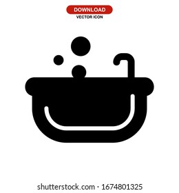 bathtub icon or logo isolated sign symbol vector illustration - high quality black style vector icons
