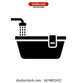 bathtub icon or logo isolated sign symbol vector illustration - high quality black style vector icons
