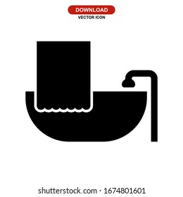 bathtub icon or logo isolated sign symbol vector illustration - high quality black style vector icons
