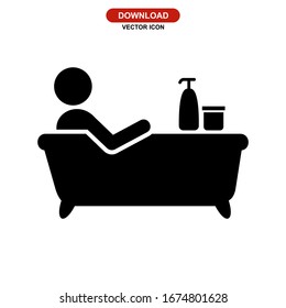 bathtub icon or logo isolated sign symbol vector illustration - high quality black style vector icons
