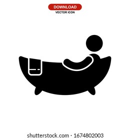 Icono de bañera o logotipo símbolo de signo aislado Ilustración vectorial - Iconos vectoriales de estilo negro de alta calidad
