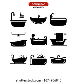 bathtub icon or logo isolated sign symbol vector illustration - Collection of high quality black style vector icons
