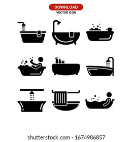 bathtub icon or logo isolated sign symbol vector illustration - Collection of high quality black style vector icons

