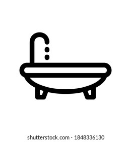 bathtub icon or logo isolated sign symbol vector illustration - high quality black style vector icons
