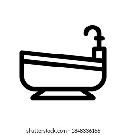 bathtub icon or logo isolated sign symbol vector illustration - high quality black style vector icons
