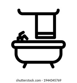 bathtub icon or logo isolated sign symbol vector illustration - high quality black style vector icons

