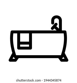 bathtub icon or logo isolated sign symbol vector illustration - high quality black style vector icons
