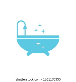 bathtub icon logo vector design