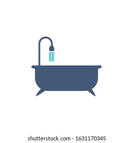 bathtub icon logo vector design