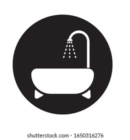 bathtub icon logo vector ilustration