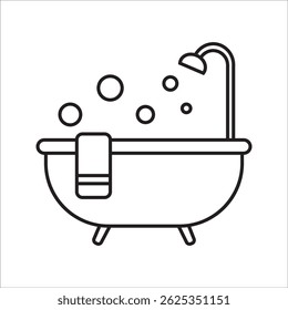 Bathtub icon. for mobile concept and web design. vector illustration on white background