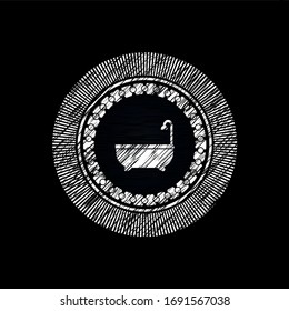 bathtub icon on chalkboard, vector illustration, pretty design. 