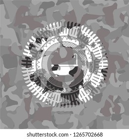 bathtub icon on grey camouflage pattern