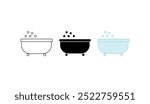 Bathtub icon on white background. Bathtub icon set. Black outline bathtub icon