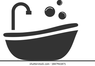 Bathtub icon on white background. trendy design template