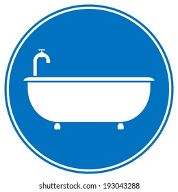 Bathtub icon on white background.