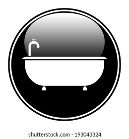 Bathtub icon on white background.