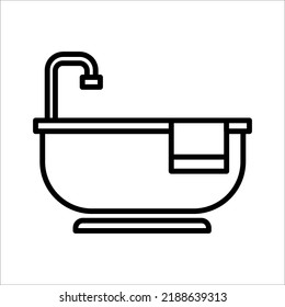 bathtub icon on white background