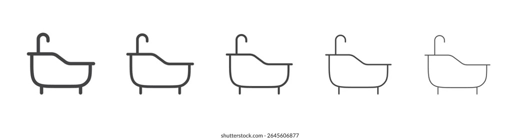 Icono de bañera Vector de ilustración de contorno