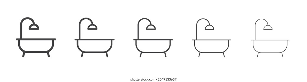 Icono de bañera Vector de ilustración de contorno