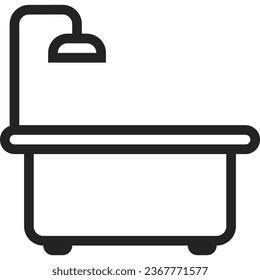 Vector de contorno de icono de la bañera