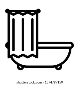 bathtub icon outline vector design