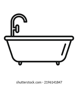 Bathtub icon outline vector. Water pipe. Service plumber
