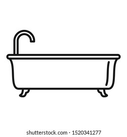 Bathtub icon. Outline bathtub vector icon for web design isolated on white background