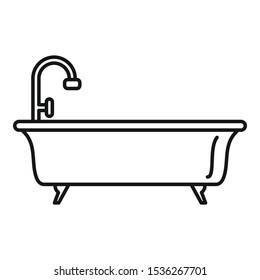 Bathtub icon. Outline bathtub vector icon for web design isolated on white background