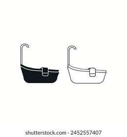 Bathtub icon set, design element Vector