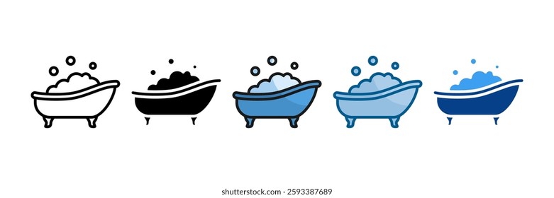 Bathtub Icon Set Multiple Style Collection