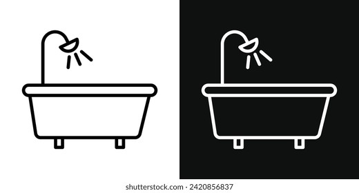 Bathtub Icon Set. Vector illustration