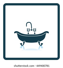 Bathtub icon. Shadow reflection design. Vector illustration.