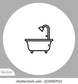 Bathtub icon sign vector,Symbol, logo illustration for web and mobile