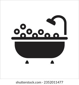 bathtub icon simple design art eps 10