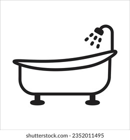 bathtub icon simple design art eps 10