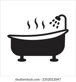 ícono de bañera diseño simple cepa de diseño eps 10