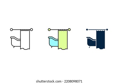 Icono de la bañera. Ilustración de elemento simple. Diseño de símbolos de esquema de concepto de bañera.
