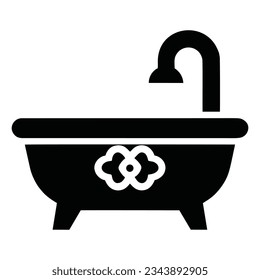Icono de la bañera. Icono de vector de bañera